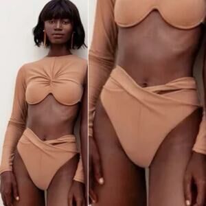 Andrea Iyamah Akacia Swim XS Bikini Bottom NUDE